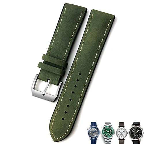 Bracelet de montre en cuir noir marron 20mm 21mm 22mm boucle argent