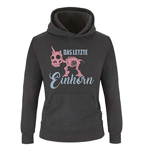 Das letzte Einhorn - Skelette - Mädchen Hoodie - Schwarz/Eisblau-Rosa Gr. 140