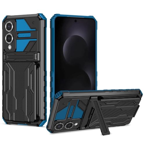 Coque silicone Galaxy A55 5G antichoc avec porte-carte noir bleu