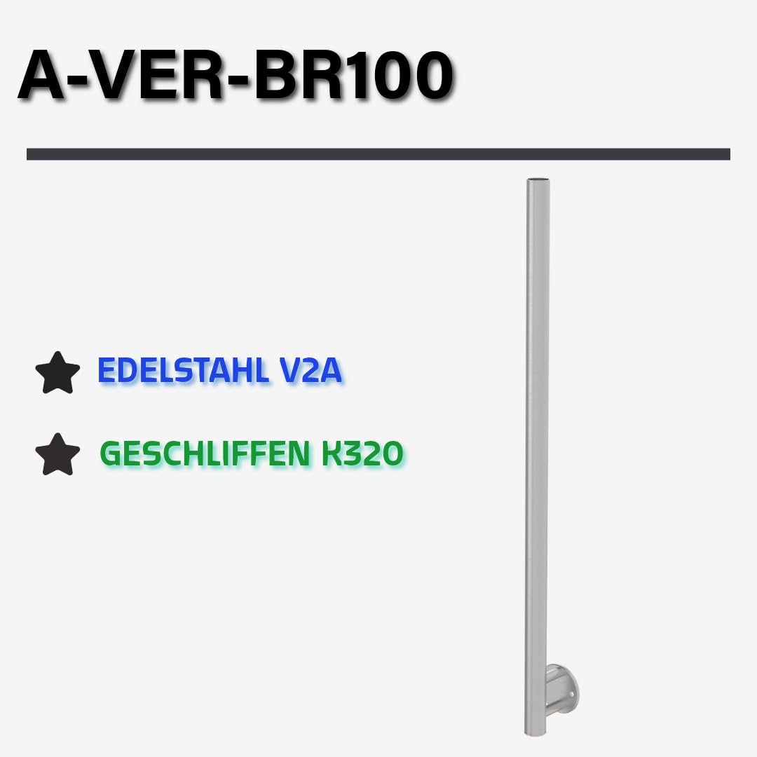 Sellon24® Edelstahl Geländerpfosten Absperrpfosten Ø 42,4 Pfosten Steher - Oben offen aussen Halterung Stange Rohr Edelstahlrohr Geländer Wandbefestigung seitlich Wange Geländer V2A