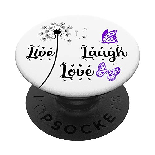 Cute Purple Butterfly Heart Dandelion Live Laugh L