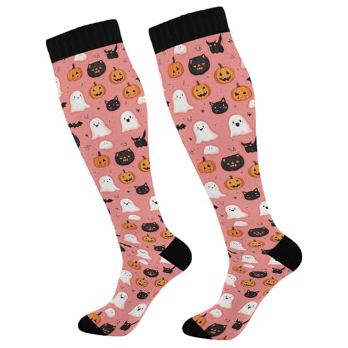 Girly Halloween Compression Sock for Women Men Support Knee High Socks Running,Nurses,Travel - Main Image