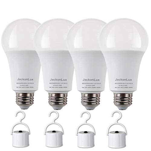 Rechargeable Emergency Light Bulb JackonLux UL Listed Battery Operated Light Bulb Power Outage