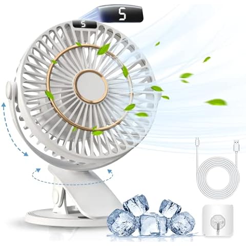 COZII Ventilador USB Recargable con Clip y 720° Rotation Cover