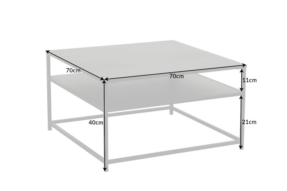 riess-ambiente.de Industrial Couchtisch DURA Steel 70cm schwarz Metall mit Ablagefach