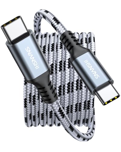 SNANSHI USB C to USB C Cable 15ft - 60W Fast Charging Braided Extra Long USB C Charging Cable for Security Camera Gaming Controllers iPhone 17/16/15 Galaxy S25/S24 iPad