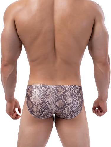 iKingsky Men's Snake Skin Pattern Briefs Sexy Pouch Bikini Underwear Bulge Under Panties for Men3