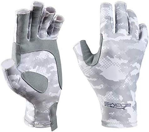 Booms Fishing FG2 Fishing Gloves, UPF50+ Sun Protection Gloves, Men Women Fingerless Gloves for Fishing, Kayaking, Hiking, Driving, Motorcycle, Biking, Hunting, Outdoor, Camping, Rowing