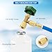 R290 and R600A Charging Manifold Hose Kit, R600A Refrigerant Recharge Kit with Piercing Can Tap Opener 1/2 Acme to 1/4, 7/16 to 1/4 Self-Sealing Can Tap, Gauge Pressure 600 PSI