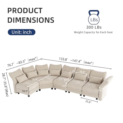 Luxury Sectional Sofa with Recliners