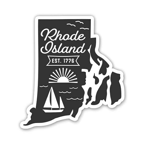 Squiddy Rhode Island State Shape Vintage Retro Style - Vinyl