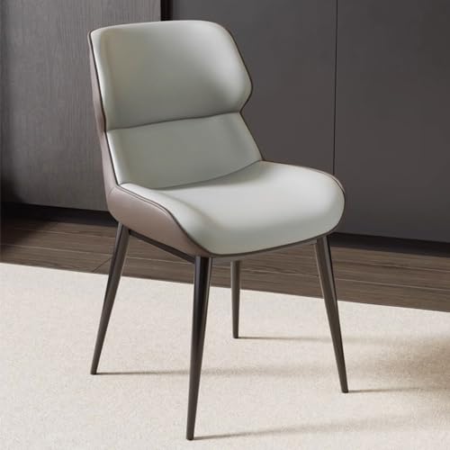 Juego de 2 sillas de comedor, reposabrazos y respaldo tapizados gruesos, patas de metal resistentes, asiento cómodo para cocina y sala de estar