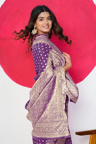 Image of Subham Saree for Woman Silk Cotton Kanjivaram | Soft Daily Wear Golden Zari Sari with Jacquard Blouse Piece