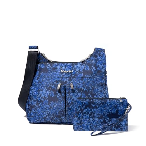 Image of Baggallini Crossbody Travel Bag 11x8.5 Lightweight Water-resistant Nylon Handbag
