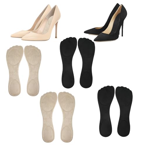 Image of 4 Pair Insoles for Heels, Heel Insoles for Women, Non-Slip Arch Support Gel Comfort High Shoe Pads Shock & Sweat Absorption for Dress Shoes Flats Boots Sandals