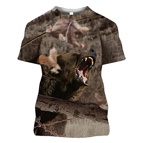 T-shirt imprimé camouflage 3D respirant Ha-51307 en taille XXL pour le frais
