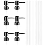 6 Pcs Soap Pump Replacement, Leak Proof Soap Dispenser Pump Replacement Reusable Hand Soaps Dispenser Top for Kitchen Bathroom Worktop Bottles for Round 24-26 mm Neck Bottles, 28/400 Thread Size