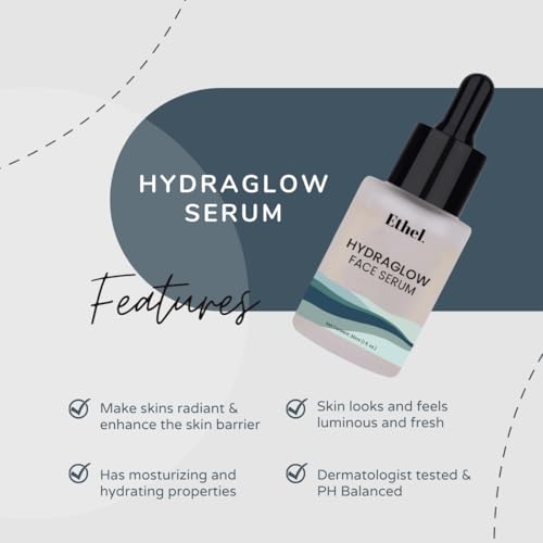 Image of Ethel Hydra Glow Face Serum | Intense Hydration & Skin Barrier Protection | Enriched with Hygroplex HHG, Fucogel, Aquaxyl & Betaine | Lightweight, Fast-Absorbing, & Radiance-Boosting Formula | For All Skin Types