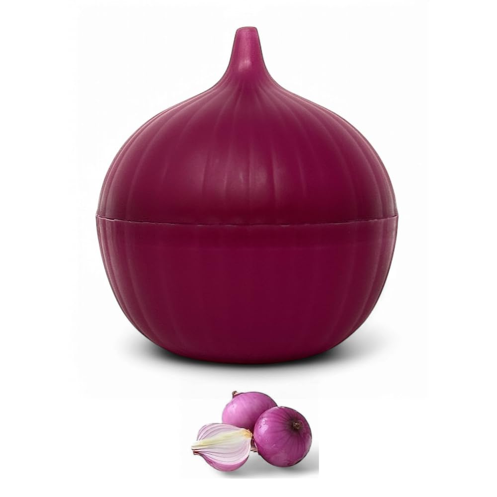 Godage Purple Vegetable And Fruit Saver, Keep Fresh Longer, Reusable Storage Keeper, Vegetable And Fruit Storage Containers In Fridge, Bpa Free (Onion)