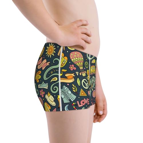 Boys' Cotton Boxer Brief Soft Underwear-Colorful Hippie2