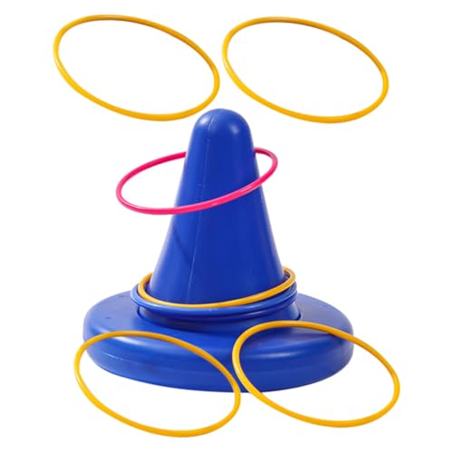 CVUTOVO 1 Set Single Leg Stool with Toss Rings Portable Physical Training for Early Education Games and Skill Development Activities