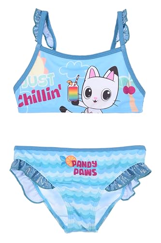 Bikini de playa para niña Gabby's Dollhouse traje de baño dos piezas Pandy Paws con volantes