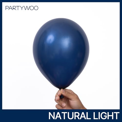 Image of PartyWoo Navy Blue Star Balloons 110pcs Different Sizes 18 12 10 5 Inch Pack 22 Inch Navy Blue Spike Star Explosion Foil Mylar Balloon Arch Kit for Birthday Baby Shower Party Decorations Blue-Z90