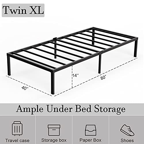 LIJQCI-14-Metal-Twin-XL-Bed-Frame-3000-lbs-Heavy-Duty-Steel-Slat-Support-Platform-Mattress-Foundation-Base-No-Box-Spring-Needed-Twin-XL-Size-BedNoise-FreeEasy-Assembly