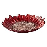 Anton Studio Designs - Dekorative Schüssel - große Tischdekorationschale - Durchmesser: 32 cm - Dekorative Glasschale für Wohnkultur - rote Sonnenblume