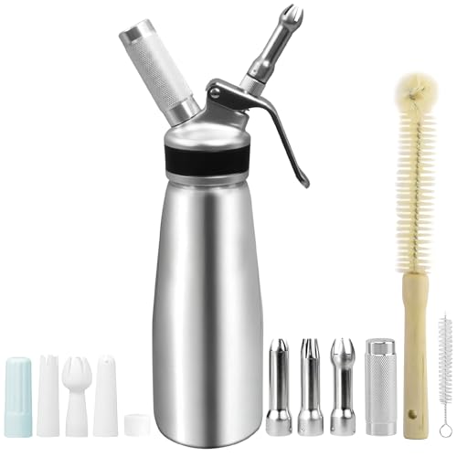 HFZCV Sahnespender 500 ml aus Aluminium, Sahnebereiter mit...