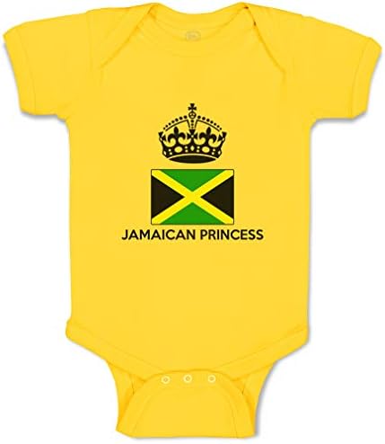 Custom Boy & Girl Baby Bodysuit Jamaican Princess Crown Cotton Baby Clothes