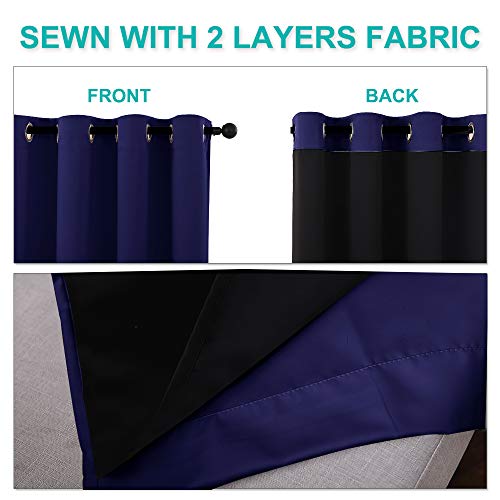 image for NICETOWN 100% Blackout Patio Sliding Door Curtain, Wide Lined Drape, K