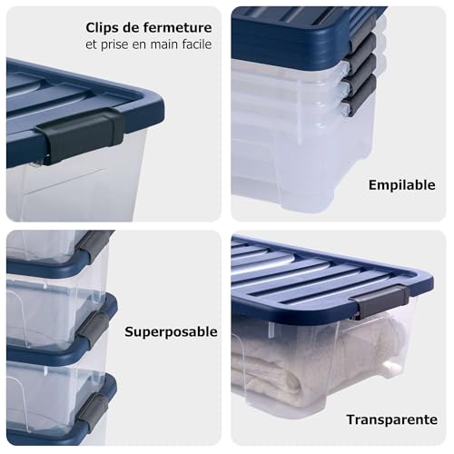 Boîte de rangement plastique transparent contre le désordre Wave Box