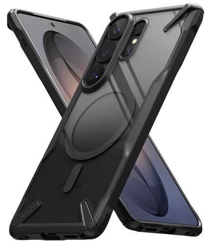 Image of Ringke Fusion-X for Samsung Galaxy S26 Ultra Case Back Cover [Compatible with MagSafe] [Heavy Duty X-Frame] Rugged Shockproof Bumper Protective with Non-Slip Side Grip - Magnetic Black