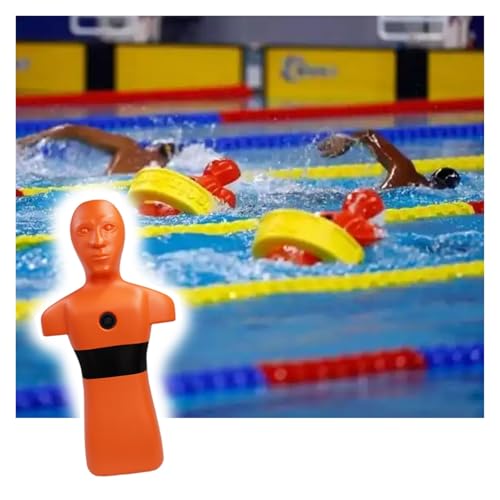 MZZKFC Plastic Water Rescue Floating Dummy, Pool Rescue Dummy Wear-Resistant, Water Rescue Training Dummy for Drowning Simulation Experiment & Improve Swimming Skills(Orange)