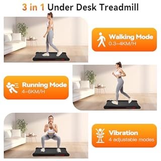 Lysole 4 in 1 Walking Vibration Pad, Under Desk Treadmill, 4 Vibration Modes, Portable Vibration Walking Pad for Homes and Offices(Grey)