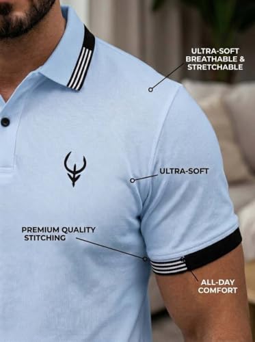 Image of Lymio Polo T Shirt for Men | Men Casual T-Shirt | Polo Available in Combo Pack of 2 (Polo-40-43)