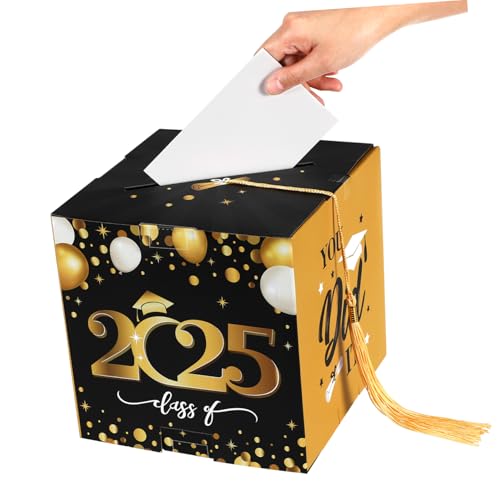 jojofuny Graduation Cap Card Box for Collecting Messages and Donations Sturdy Construction Quick Setup Lightweight Design for Graduation Party Decorations