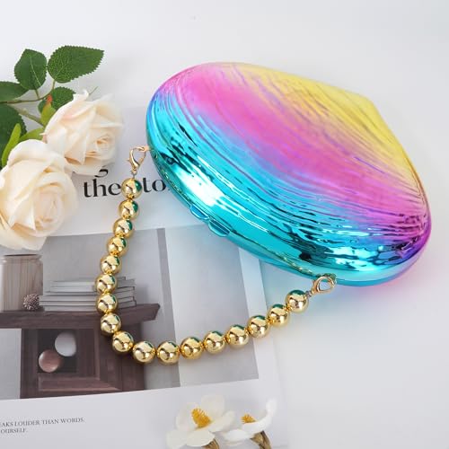 Image of Women Seashell Evening Bag Purse Mermaid Chain Strap Clutch Handbag Shoulder Bag | Seashell
