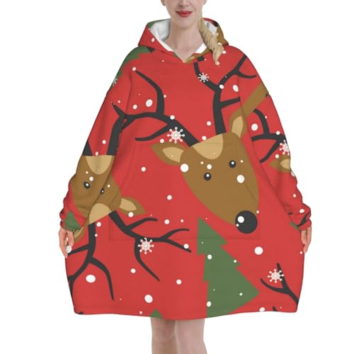 Couverture à capuche douce adulte flanelle sapin flocons vêtement d'intérieur