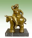Kunst & Ambiente - Modern Bronze Sculpture - Rapto de Europe - Fernando Botero - Decoration - Women Figure - Bull Figure