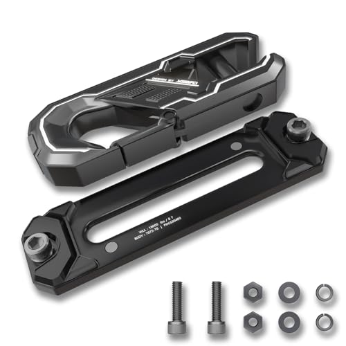 XGEAFCI 10 Inch Winch Fairlead with Towing Hook Billet Winch Hook - Lightweight Aluminum Winch Attachment for Synthetic Rope - 33 000 Lbs Load Limit Quick Shackle for Off-Road Truck Towing Recovery