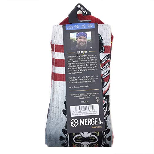 MERGE4 Jeff Ament M.P.S. Black Red Unisex Artist Crew Sock2