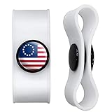 GRAPHICS & MORE Betsy Ross 1776 American Flag Headphone Earbud Cord Wrap - Charging Cable Manager - Wire Organizer Set of 2 - White