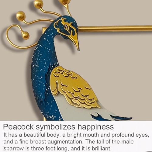 Image of SHREE 'O' GREEN TECH - Metal Multicolor Peacock Abstract Figures Handcrafted Wall Sculpture Wall Art For Living Room Guest Room Bedroom Kitchen Office (Size 35x18 inch)