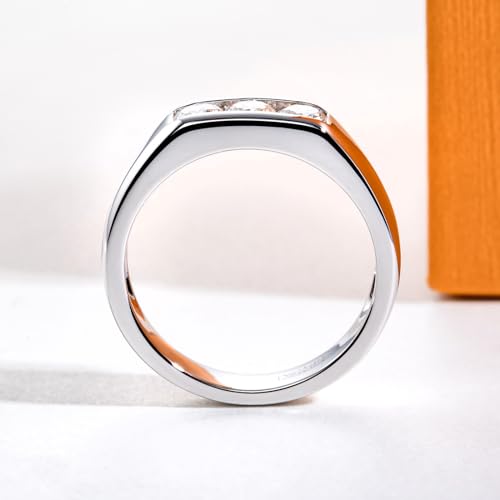 Moissanite Rings Wedding Bands for Women Men Unisex Couple D Color VVS1 Clarity 925 Sterling Silver Eternity Anniversary Band Engagement Promise Ring with Certificate4