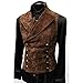 Men's Vintage Suit Vests Double Breasted Medieval Victorian Waistcoat Western Plus Size Party Prom Vest Jacket Brown