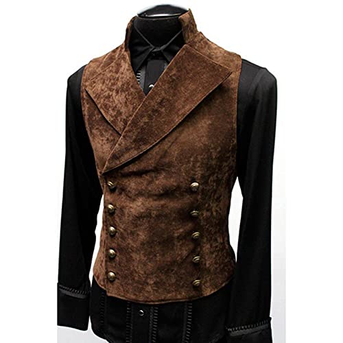 Men's Medieval Vest Victorian Steampunk Gothic Waistcoat Slim Fit Double Breasted Gentleman Wedding Prom Party Tuxedo Jacket3