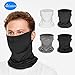 Produktbild Funxim Halstuch, Bandanas Multifunktionstuch Schal 4 Stück Schwarz Atmungsaktiver UV-Schutz Elastiche Multifunktion Stirnband Gaiter Balaclava Kopfbedeckung für Camping, Laufen, Motorradfahren, Reiten