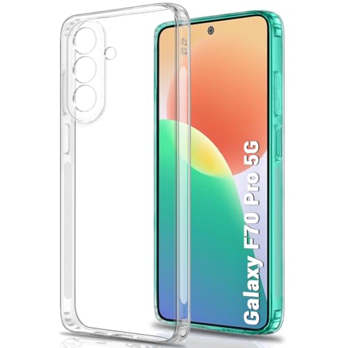 Image of TheGiftKart Back Cover Soft Case for Samsung Galaxy F70 Pro 5G | Best Camera Protection | Inbuilt Dust Plugs & Anti-Slip Grip | Ultra Clear Slim Cover Case for Samsung F70 Pro (Silicone, Transparent)